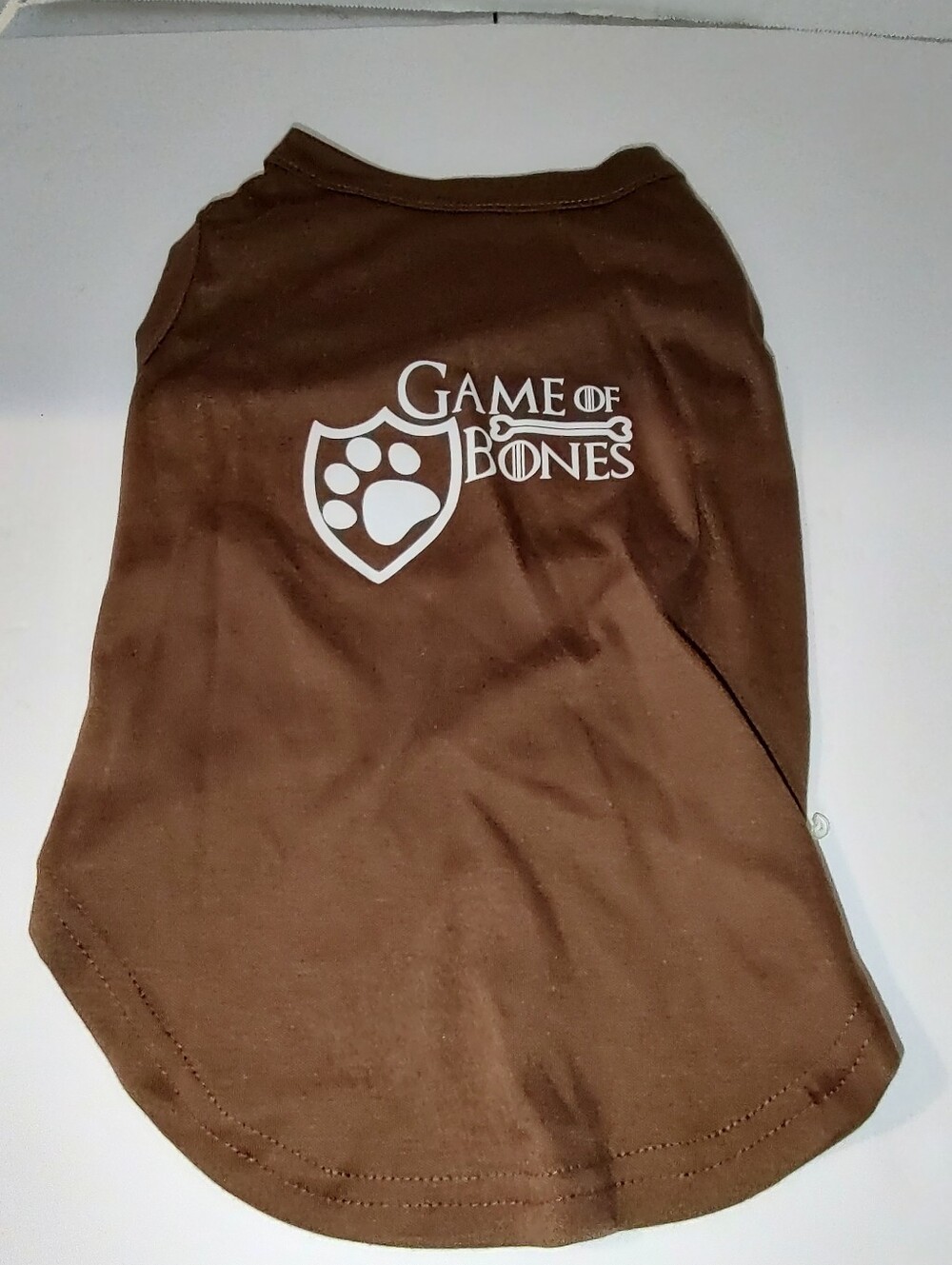 Mirage Pet Game of Bones Screen Print Dog Shirt Brown XL (I2)